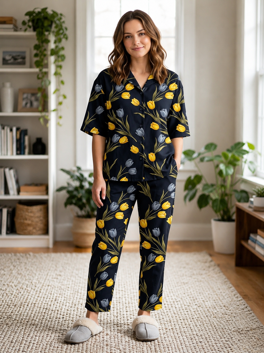 INUNDER Imported Lawn Print 2-Piece PJ Set