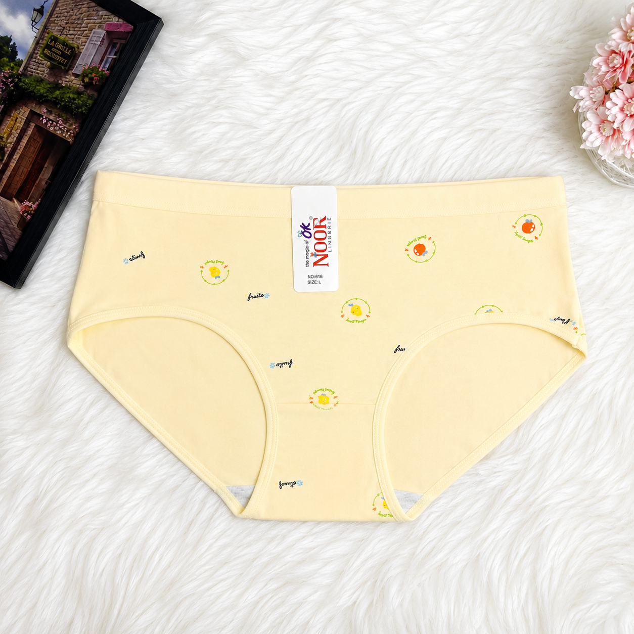 (Pack of 3) Cute Floral Mid-Waist Panty