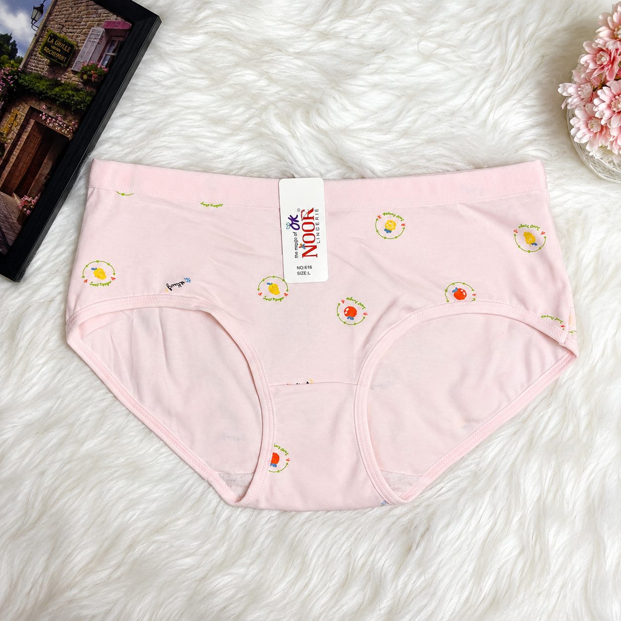 (Pack of 3) Cute Floral Mid-Waist Panty