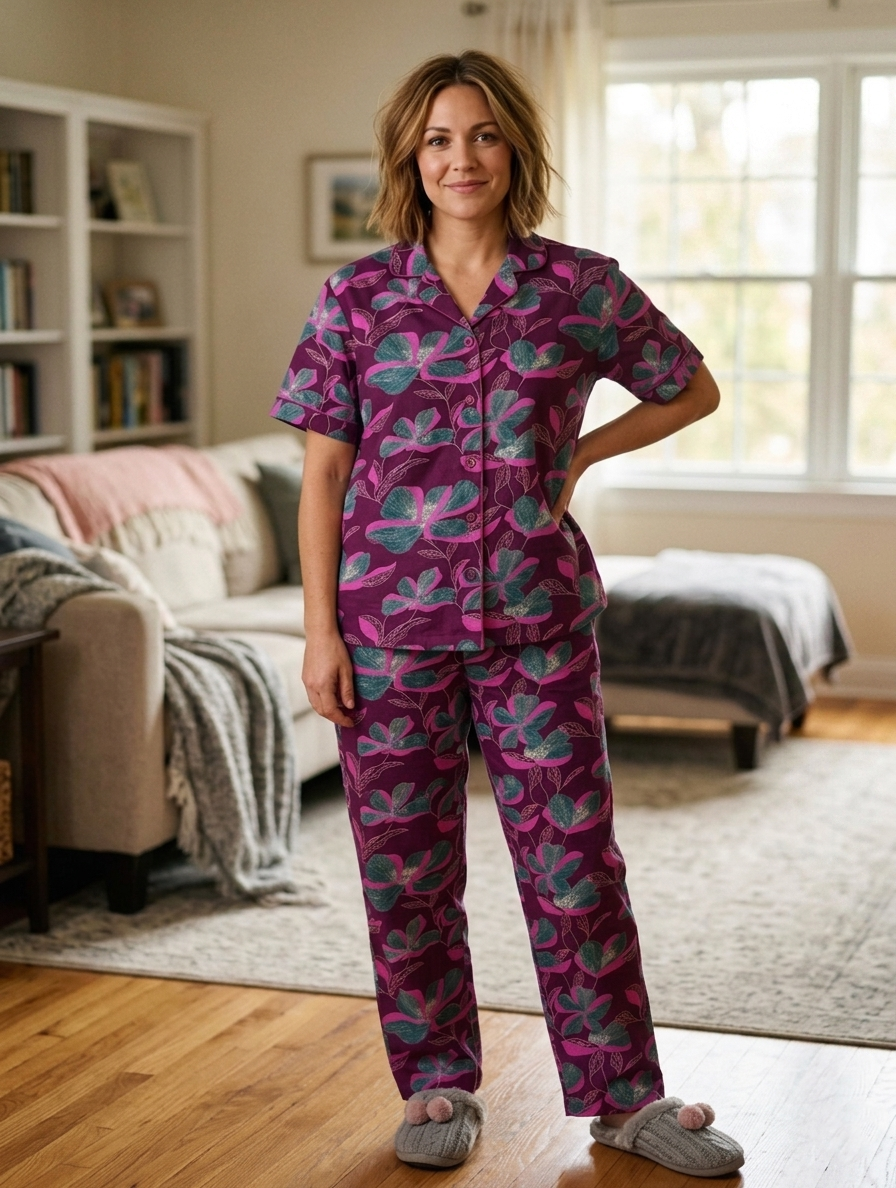 INUNDER Imported Lawn Print 2-Piece PJ Set