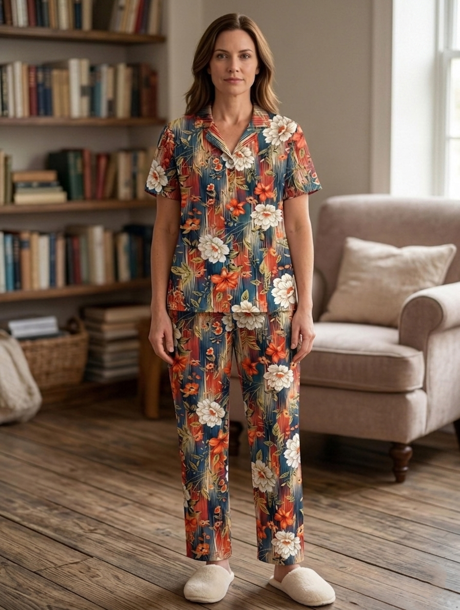 INUNDER Imported Lawn Print 2-Piece PJ Set
