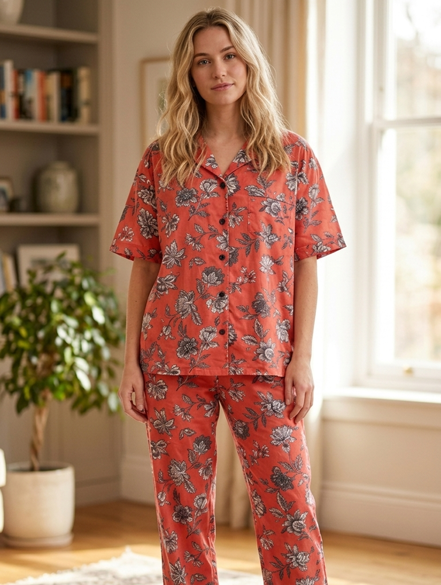 INUNDER Imported Lawn Print 2-Piece PJ Set