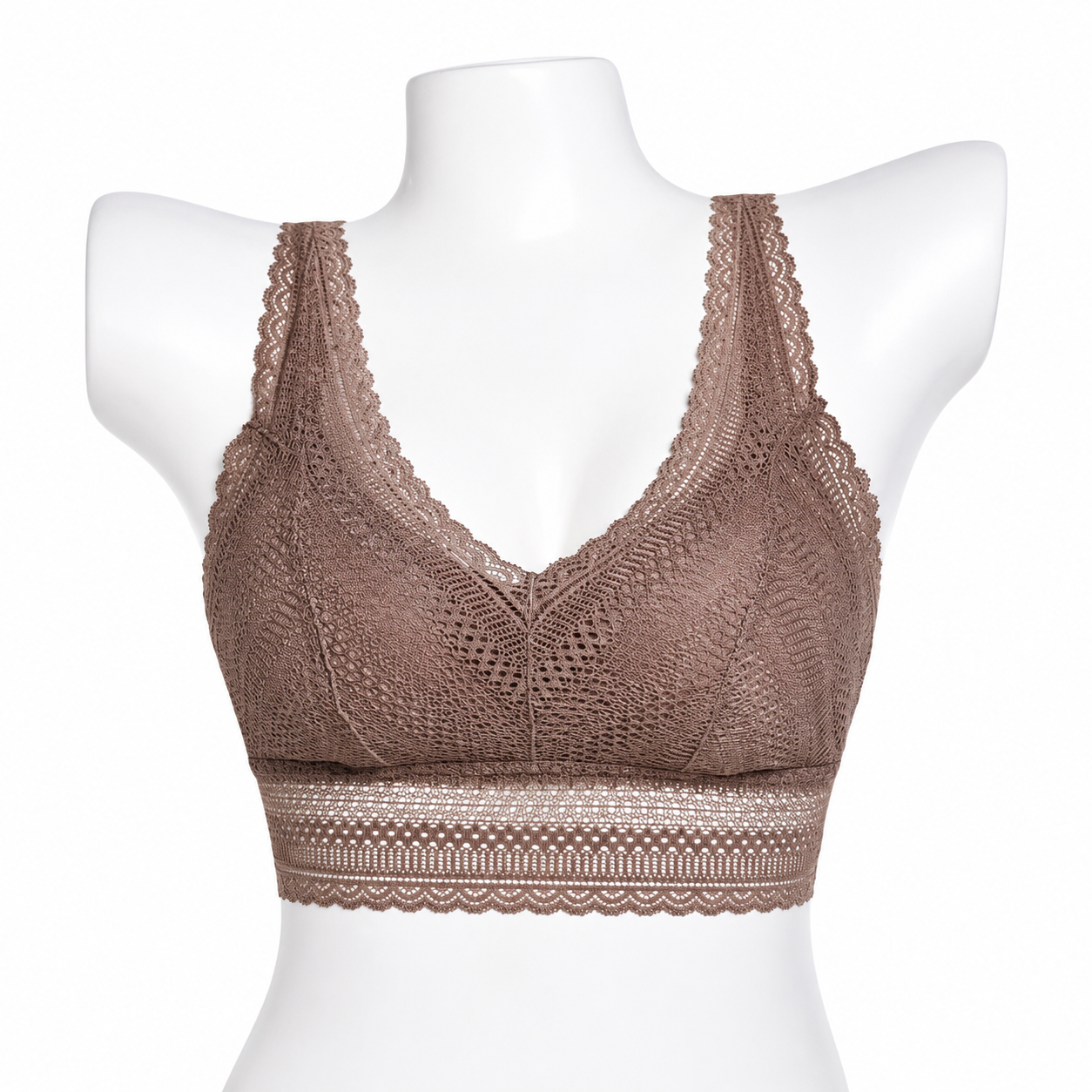 Lace Plunge Wireless Bralette Removeable Pads