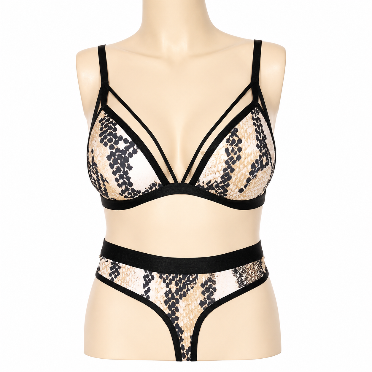INUNDER Strappy Printed Bra & Panty Set