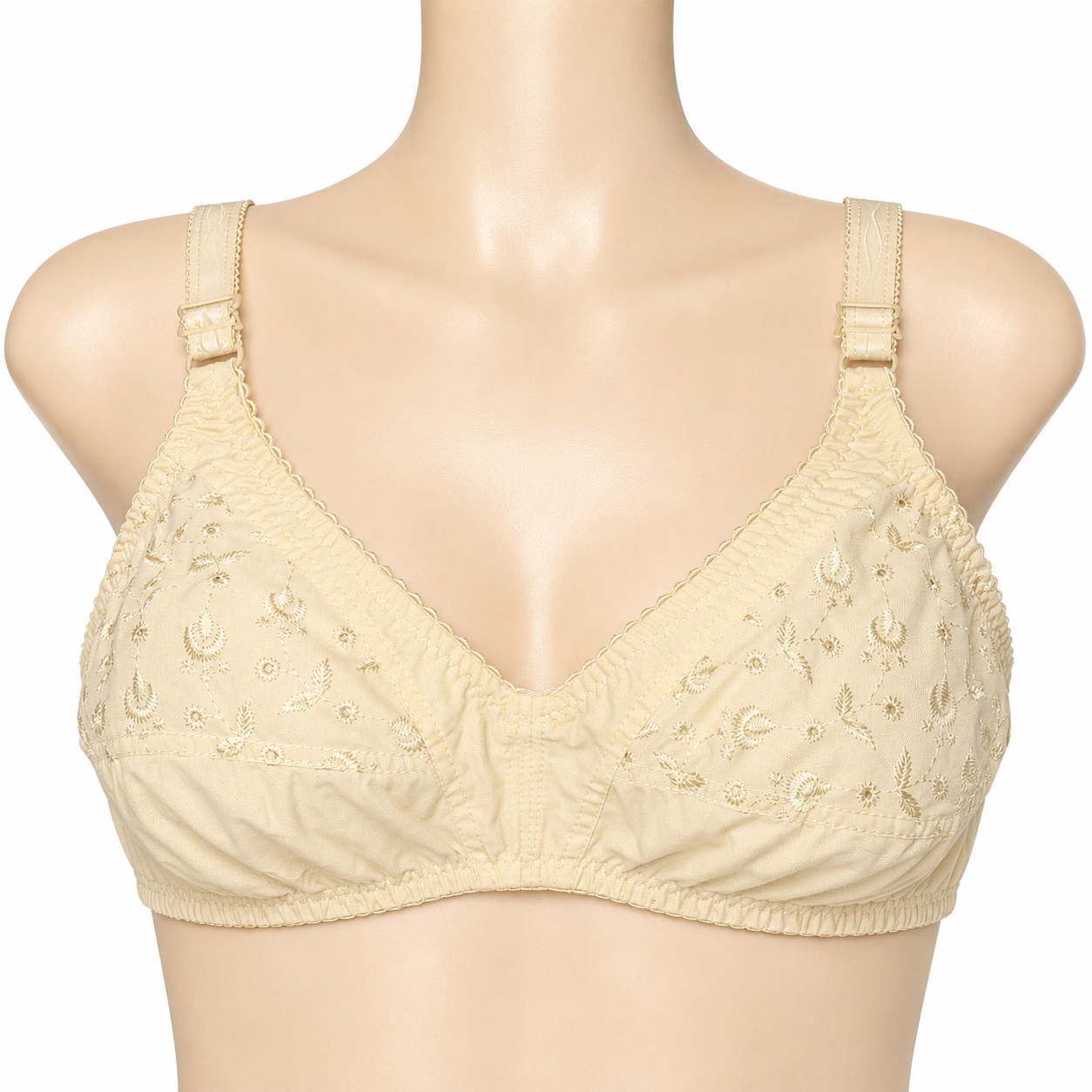 (Pack of 3) Embroidered Cotton Comfort Bra