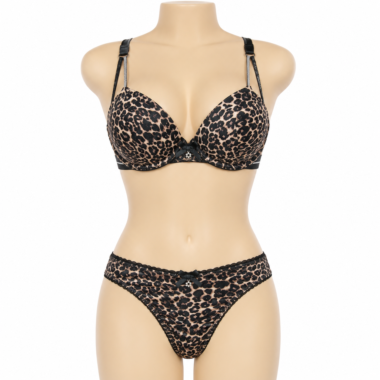 INUNDER Leopard Print Padded Bra & Panty Set