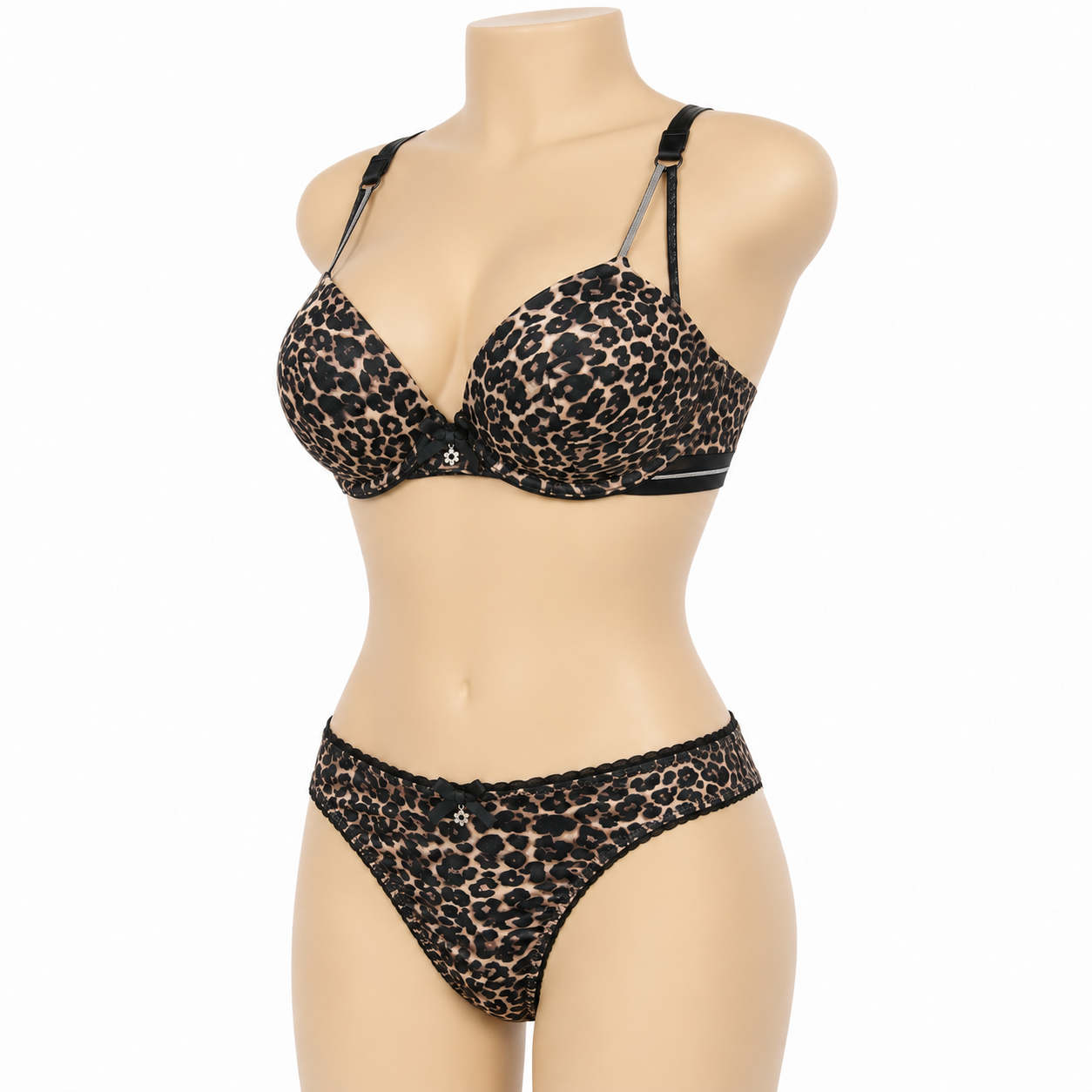 INUNDER Leopard Print Padded Bra & Panty Set