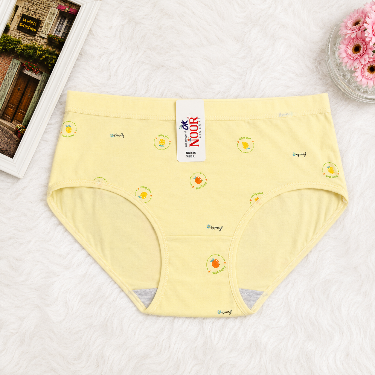 (Pack of 3) Cute Floral Mid-Waist Panty