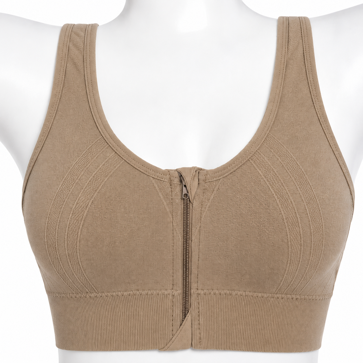 Seamless Front Zip Wireless Bra – Racerback Comfort Fit