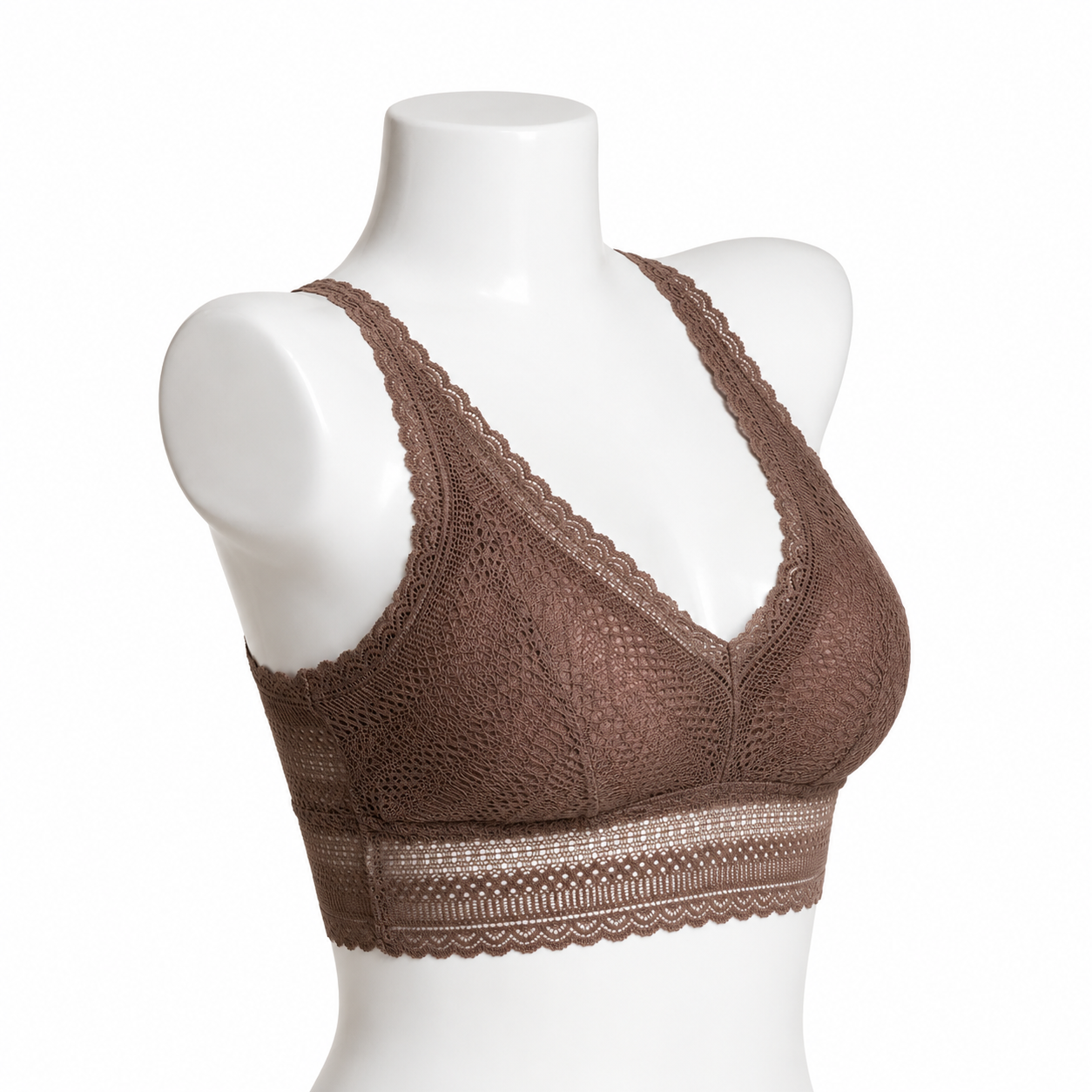 Lace Plunge Wireless Bralette Removeable Pads