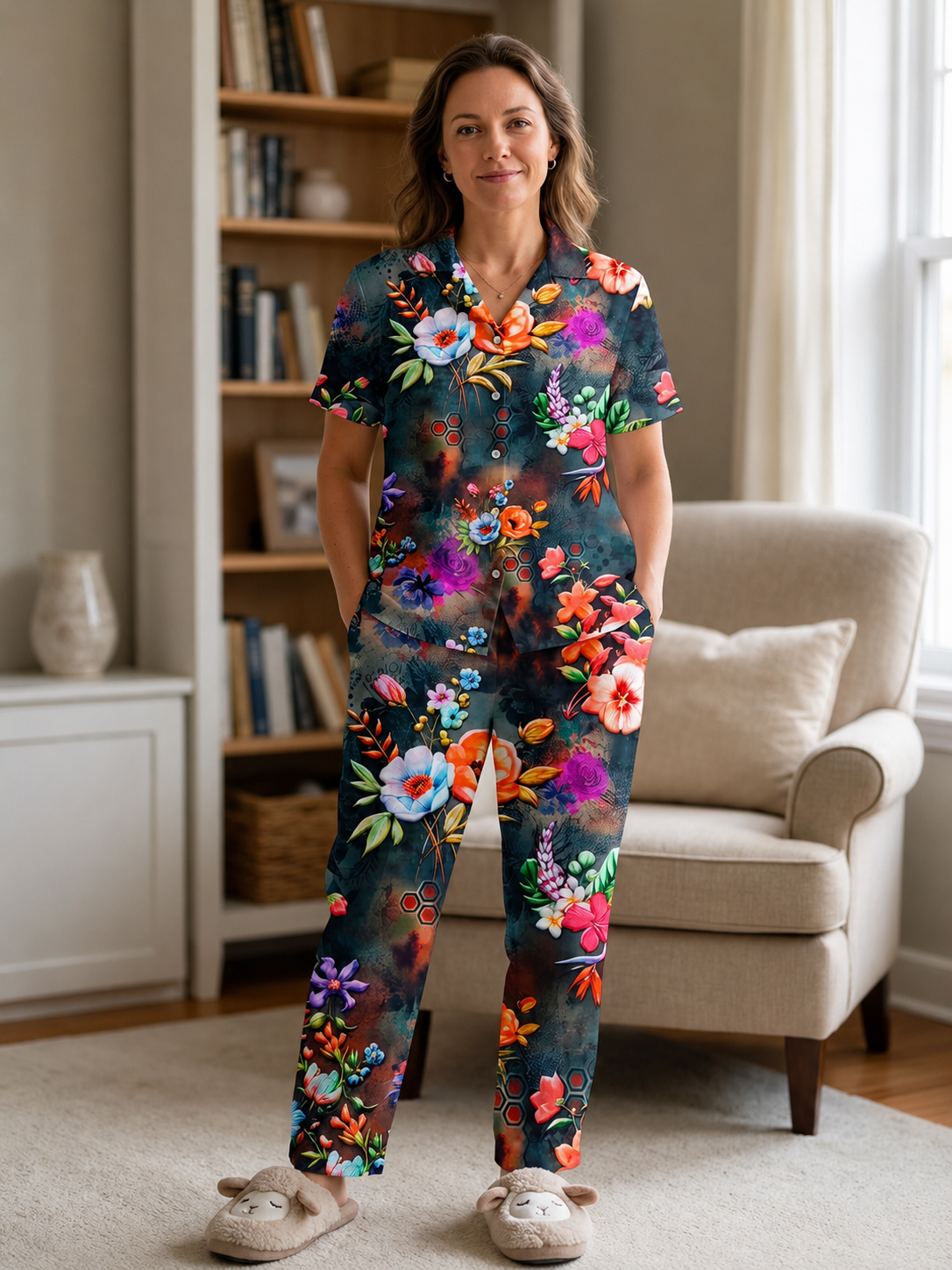 INUNDER Imported Lawn Print 2-Piece PJ Set