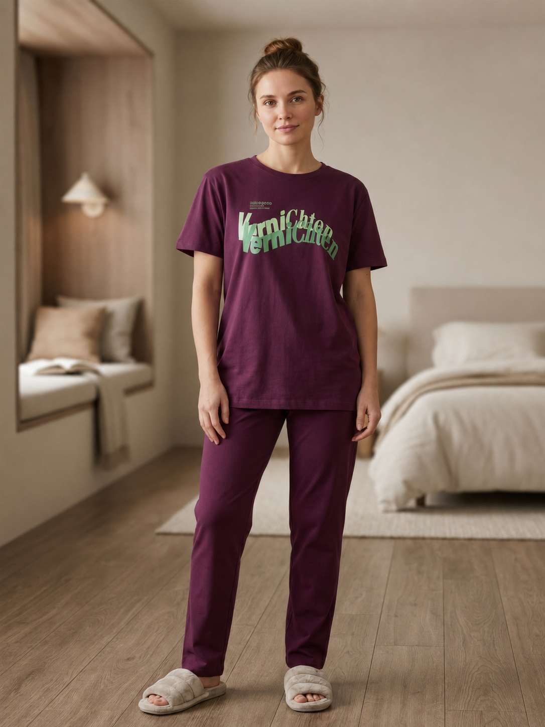 Her Burgundy Graphic 2-Piece PJ Set