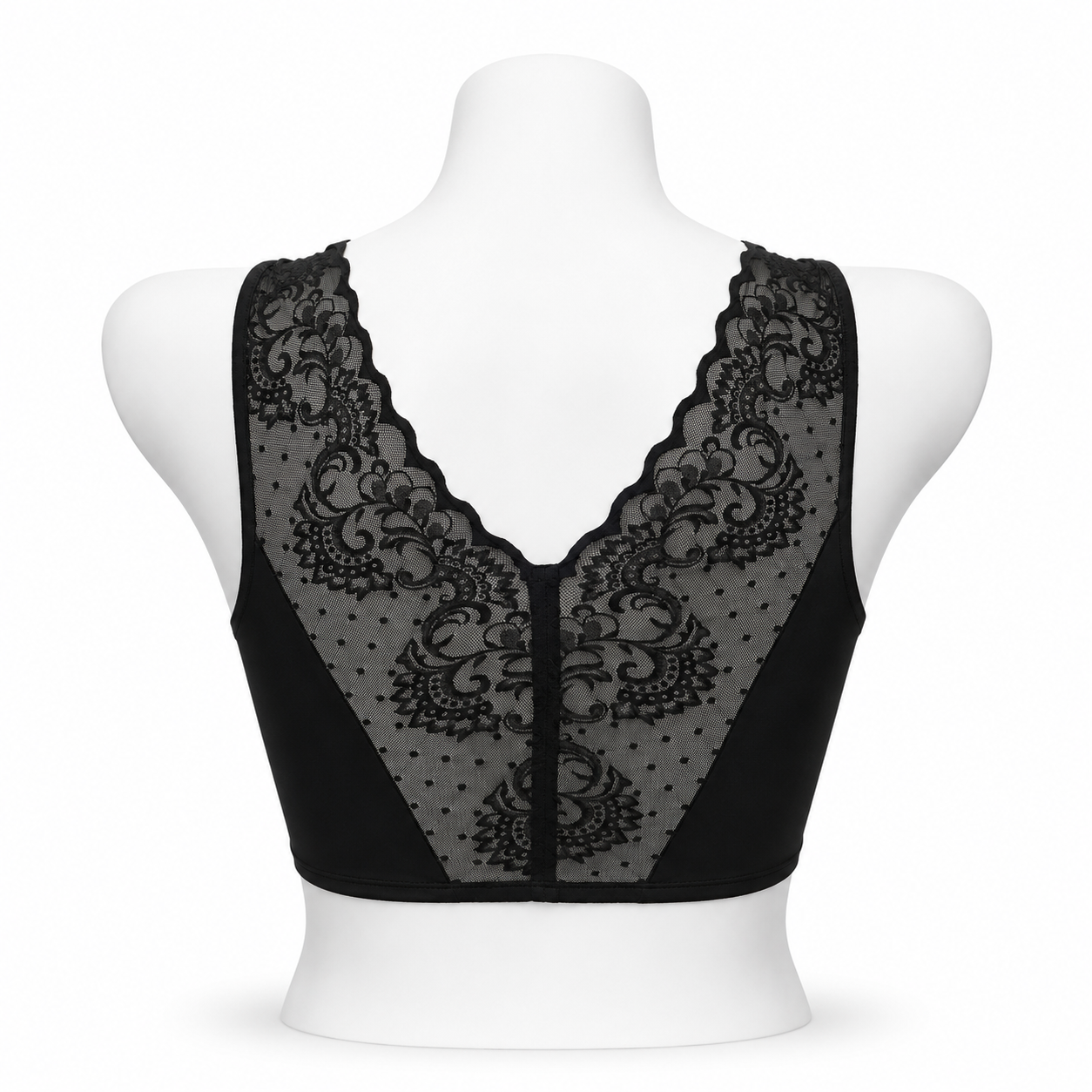 Premium NoirLuxe Lace-Back Comfort Bra