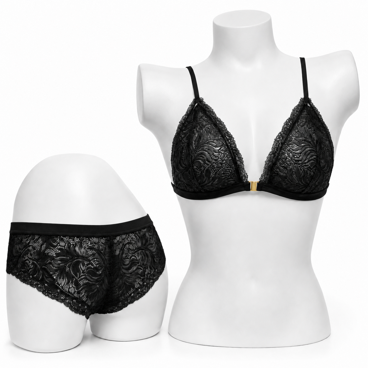INUNDER Front Open Light Weight Pad Lace Bra & Panty Set