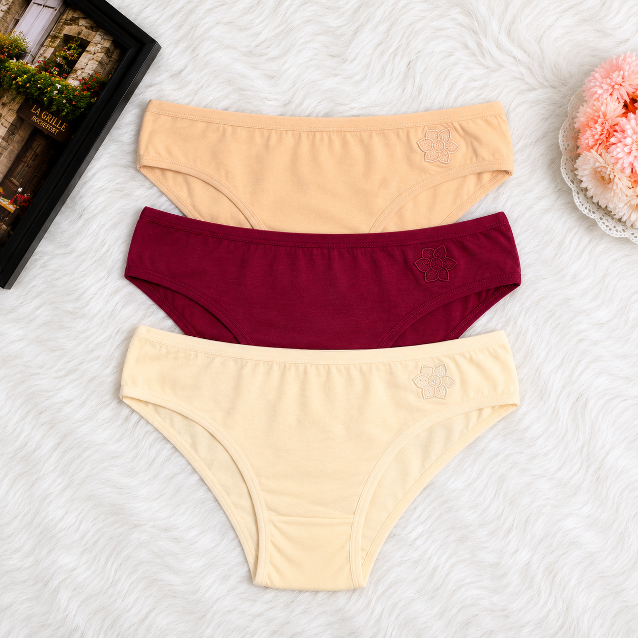( Pack of 3 ) Soft Stretch Mid-Waist Panty