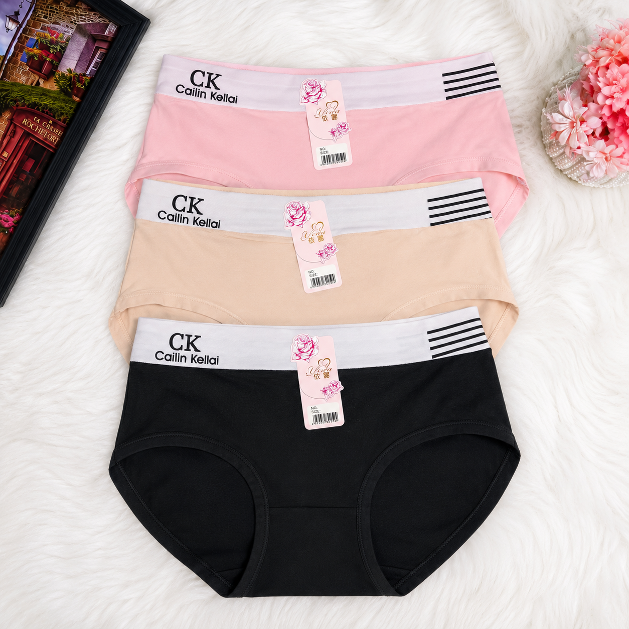 (Pack of 3) Logo Waistband Hipster Panty