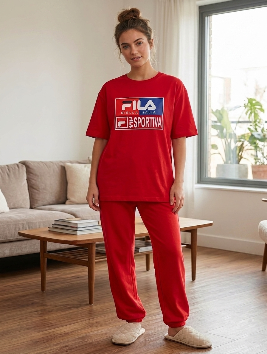 Her Red Sport Graphic 2-Piece PJ Set