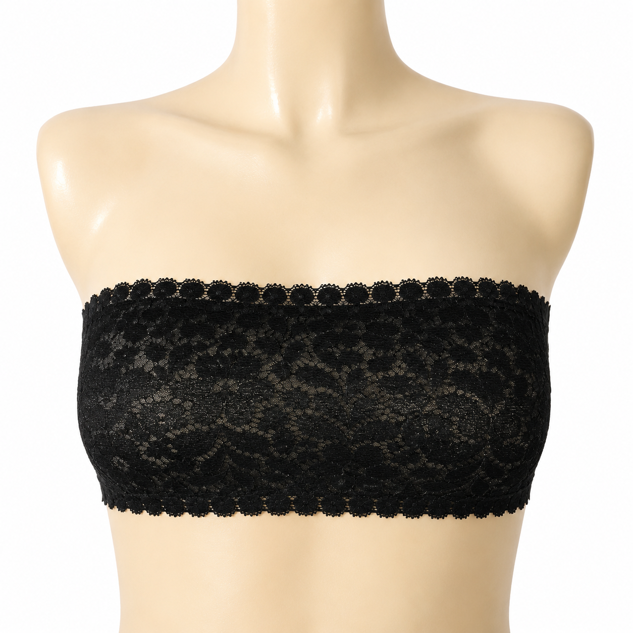 INUNDER Strapless Lace Bandeau Bra Removeable Pad