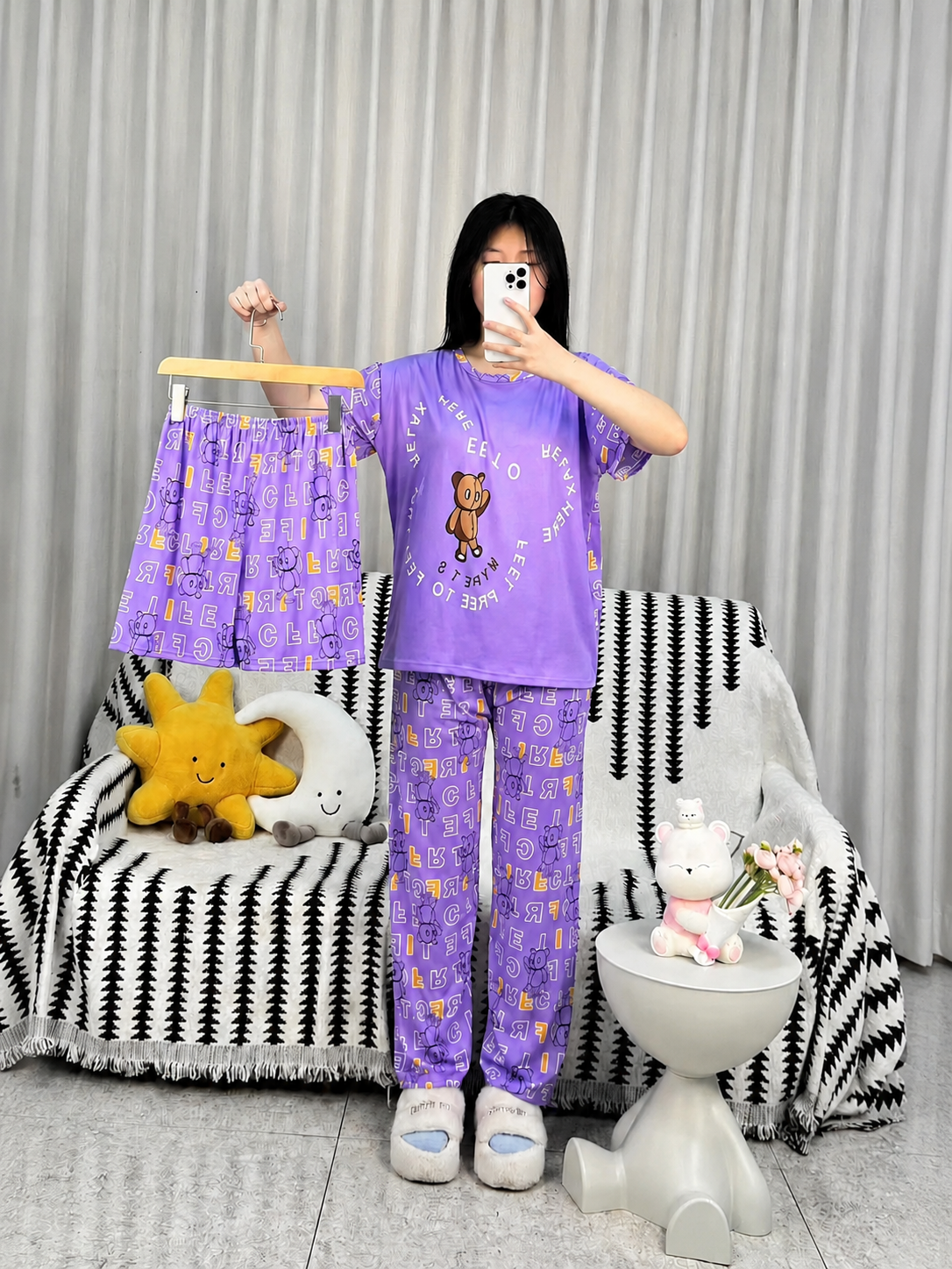 INUNDER Printed 3-Piece PJ Set