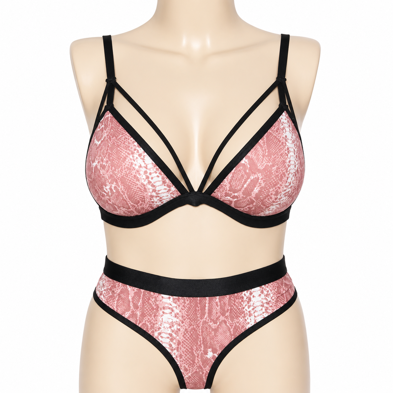 INUNDER Strappy Printed Bra & Panty Set