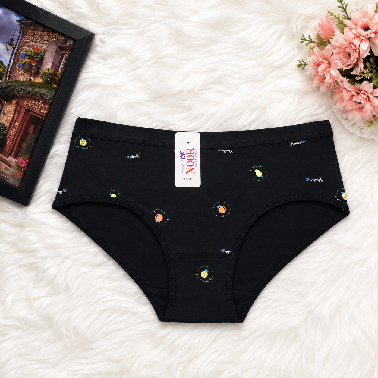 (Pack of 3) Cute Floral Mid-Waist Panty
