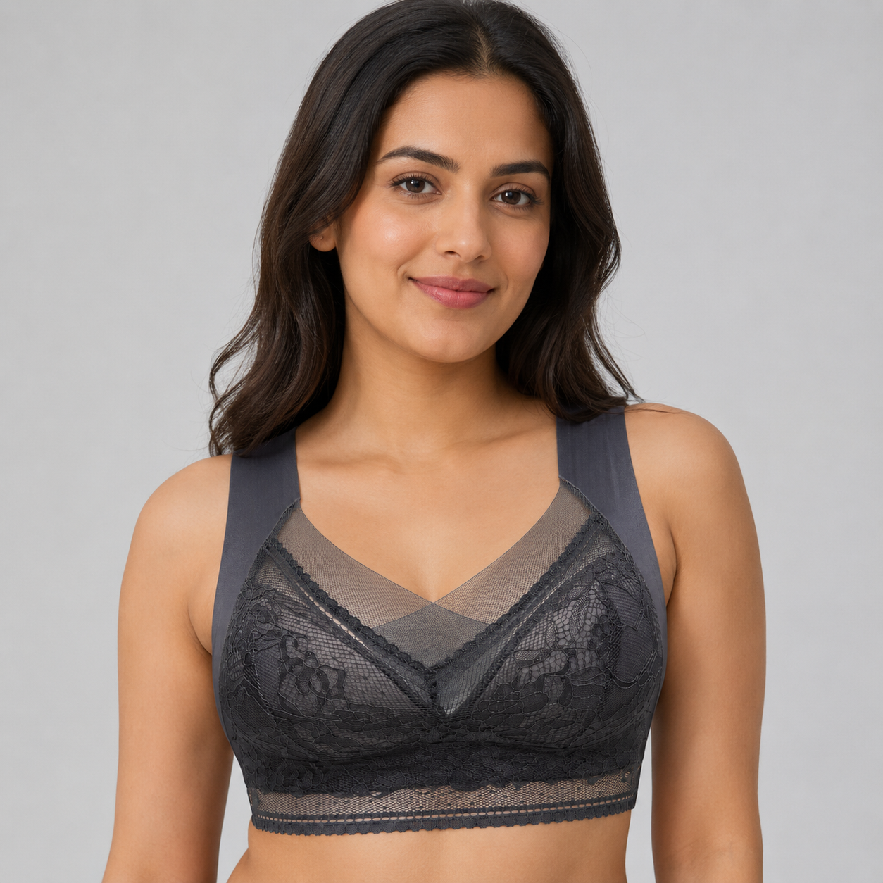Premium LaceEmbrace Wide-Strap Comfort Bra