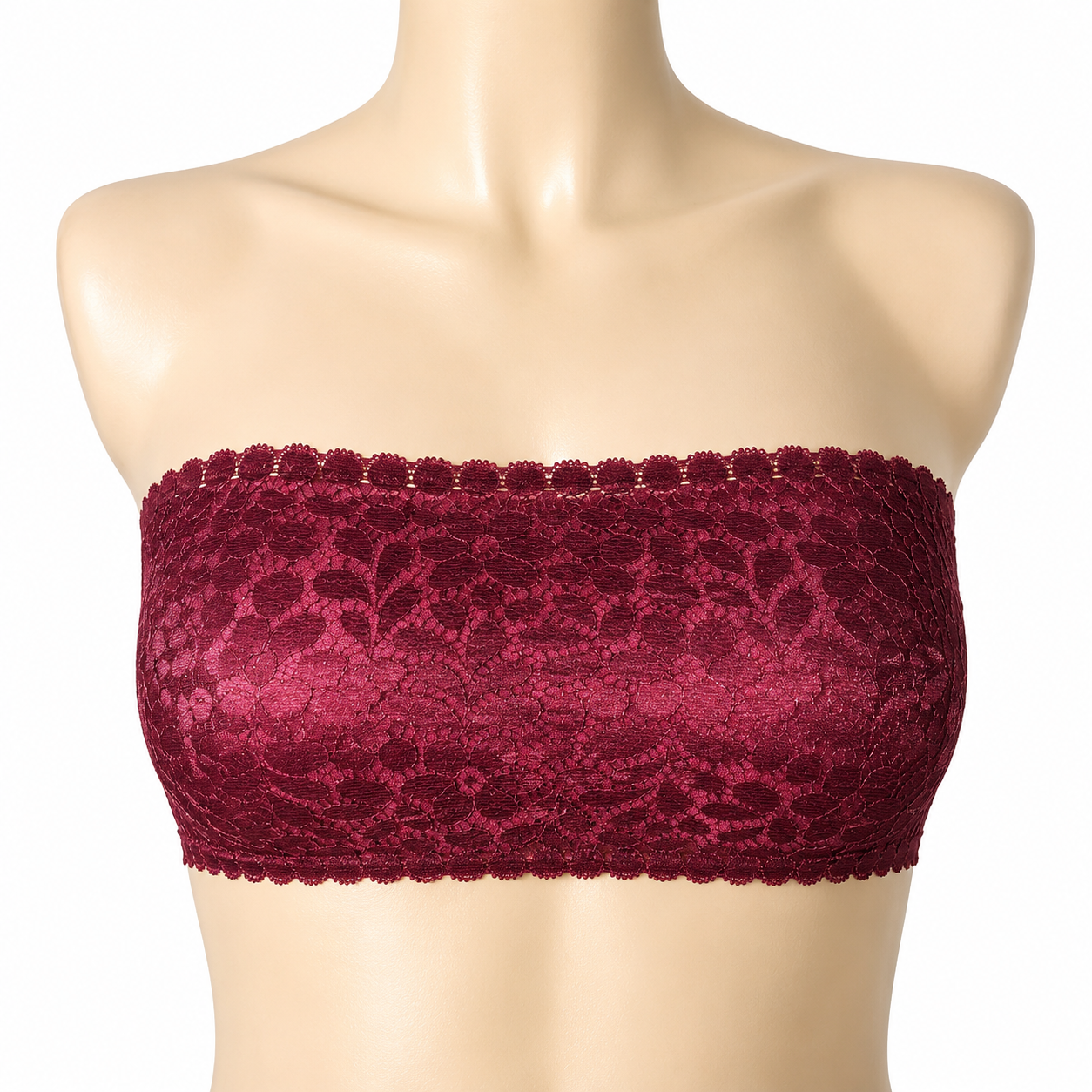 INUNDER Strapless Lace Bandeau Bra Removeable Pad