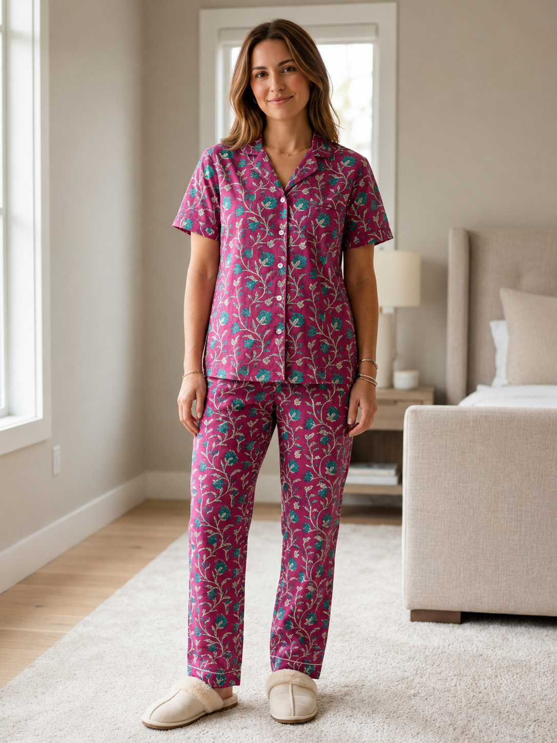 INUNDER Imported Lawn Print 2-Piece PJ Set