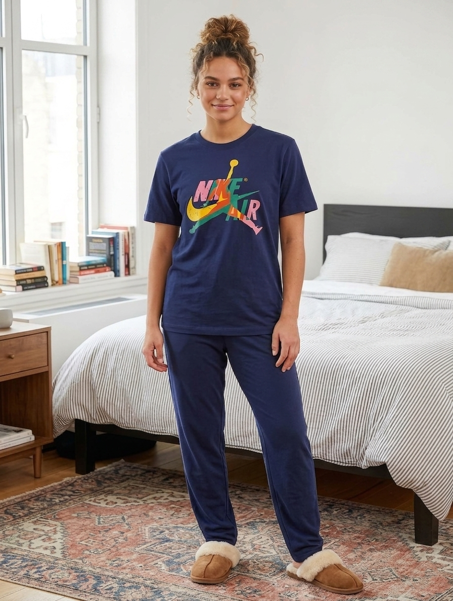 Her Navy Sport Graphic 2-Piece PJ Set