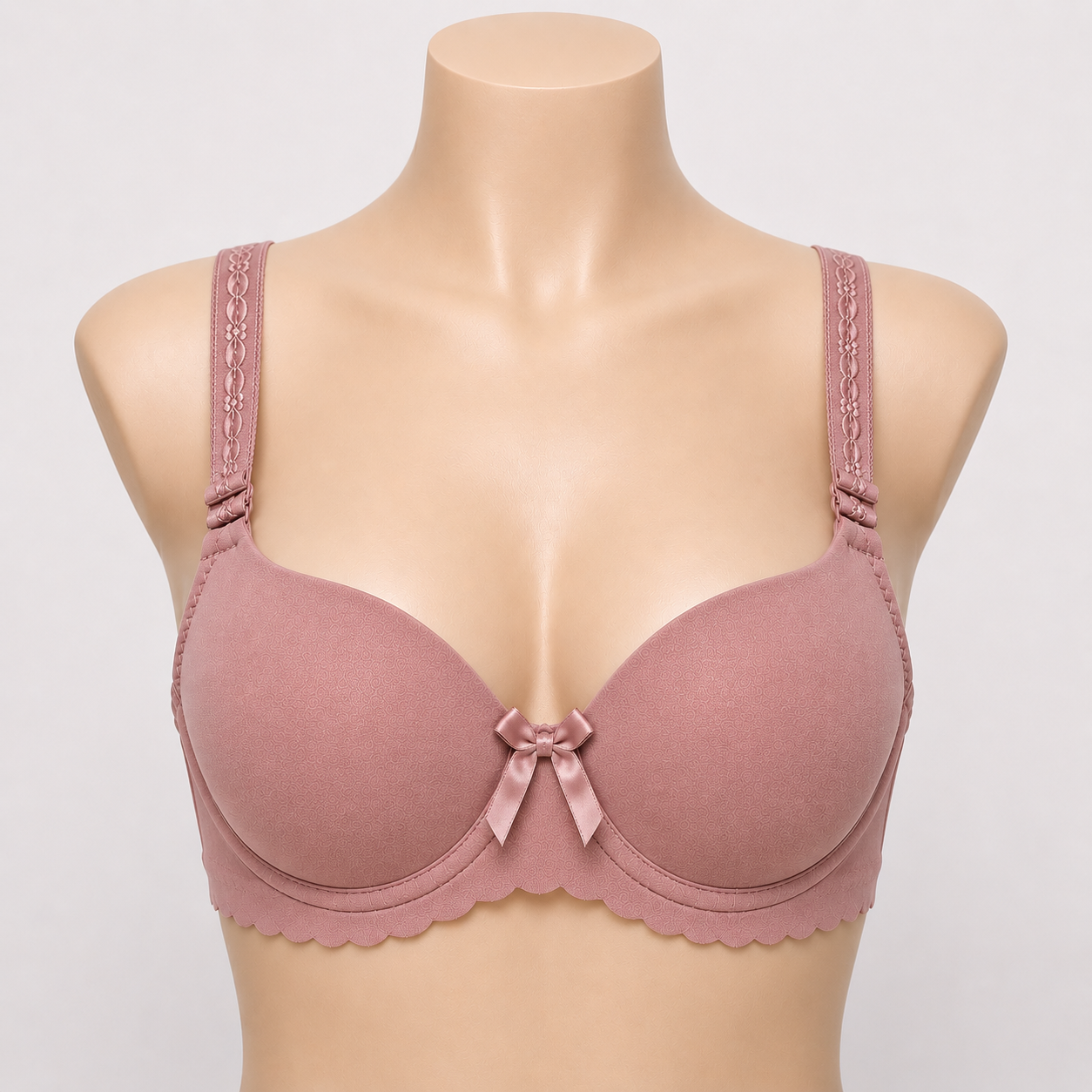 INUNDER Scallop Trim Padded Underwire Bra