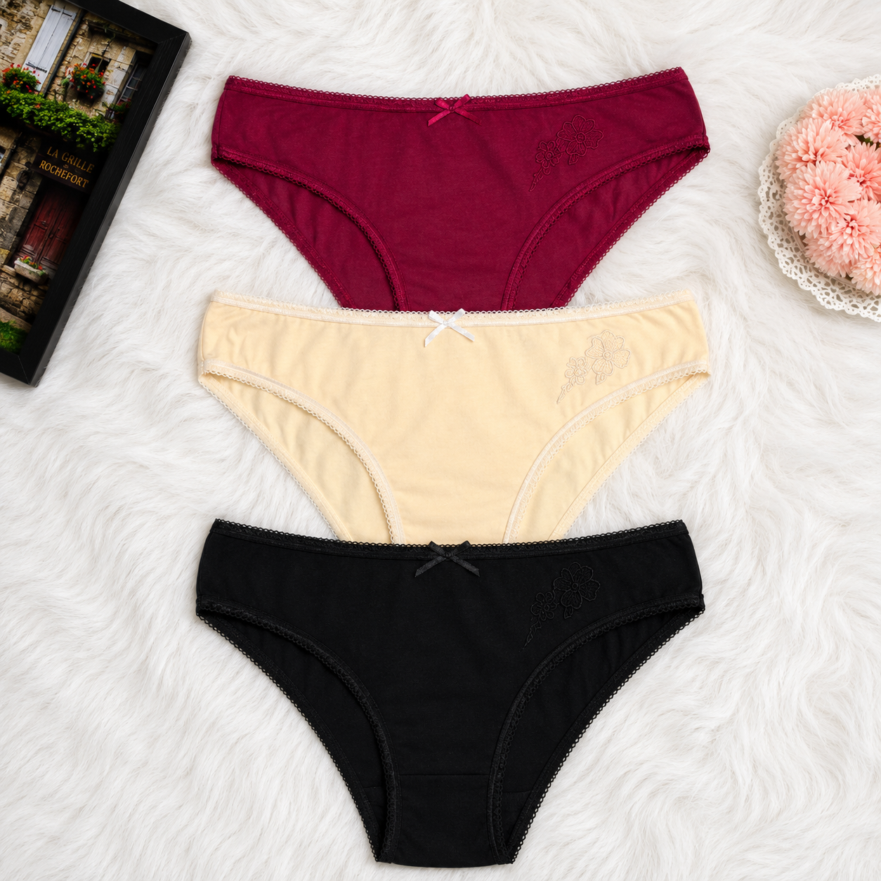 ( Pack of 3 ) Soft Stretch Mid-Waist Panty