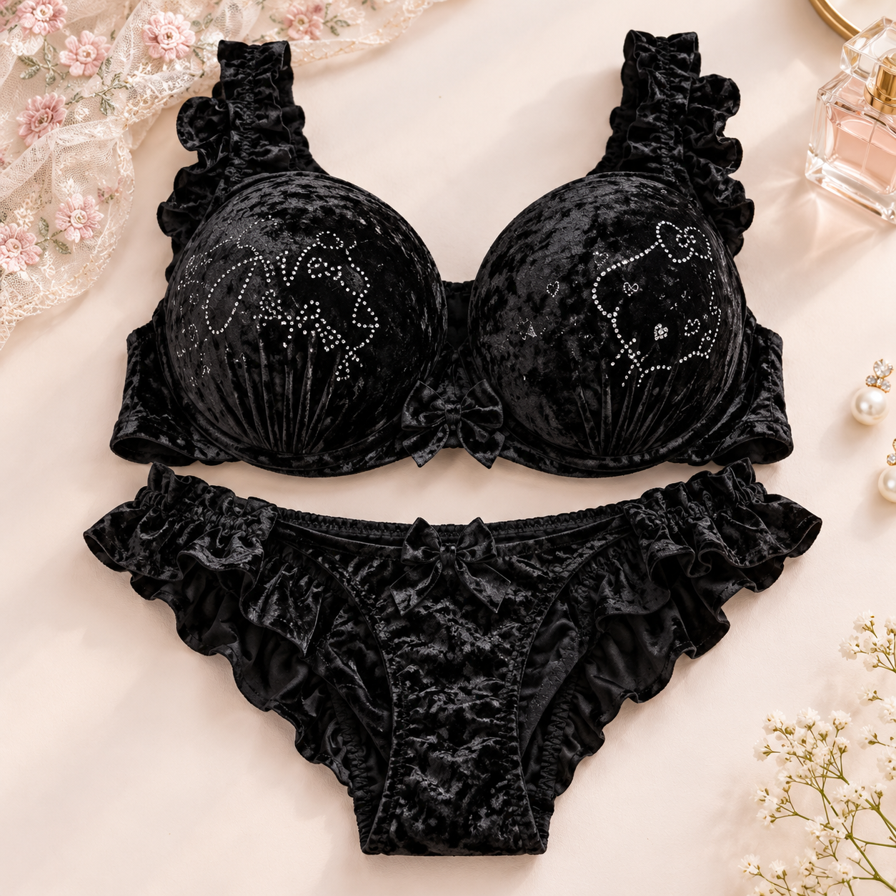 Imported Velvet Bra & Panty Set
