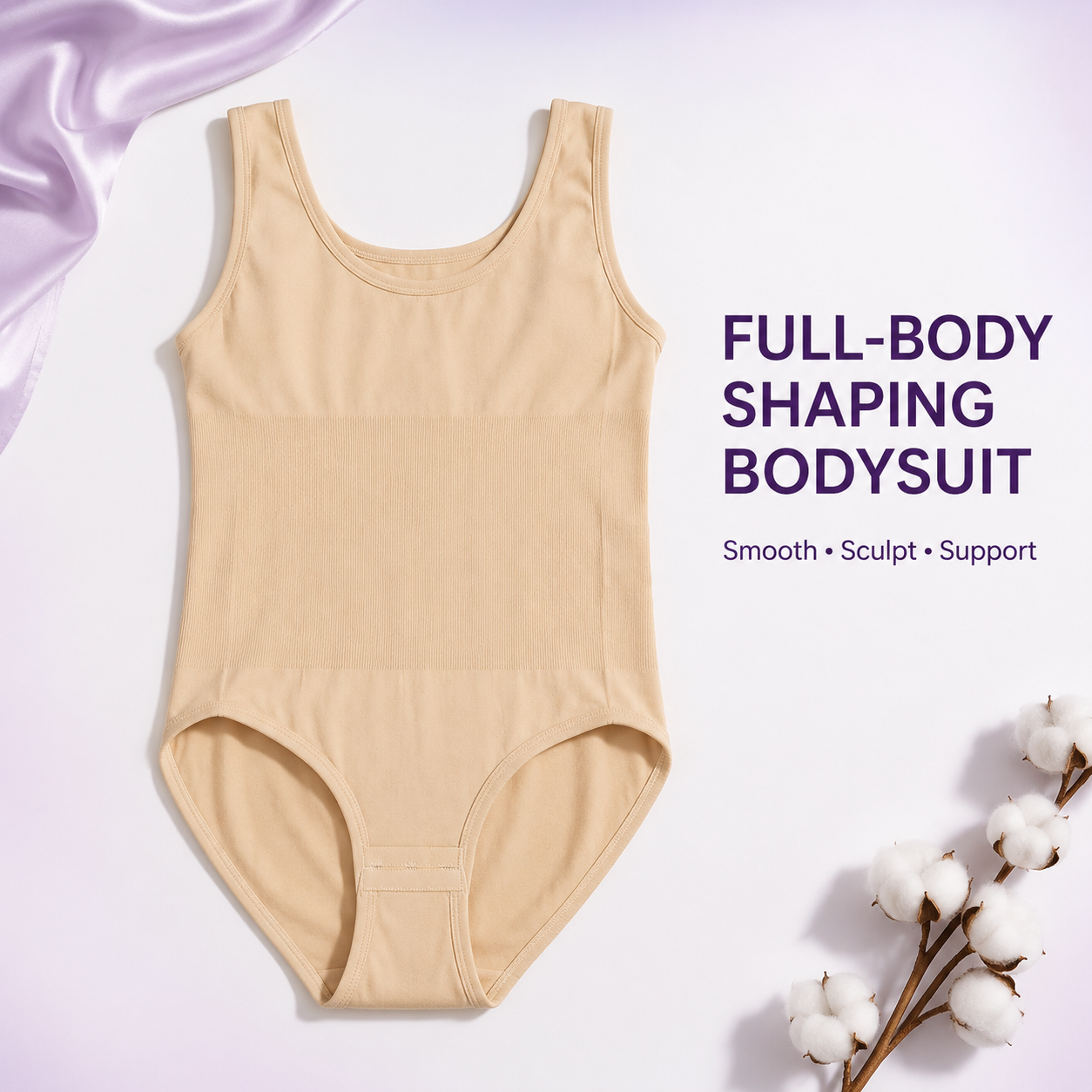 INUNDER ShapeLock 360° Seamless Tummy Control Bodysuit – Full-Body Shaper