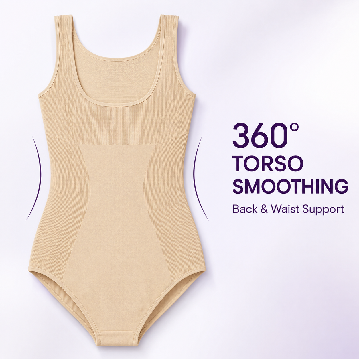 INUNDER ShapeLock 360° Seamless Tummy Control Bodysuit – Full-Body Shaper