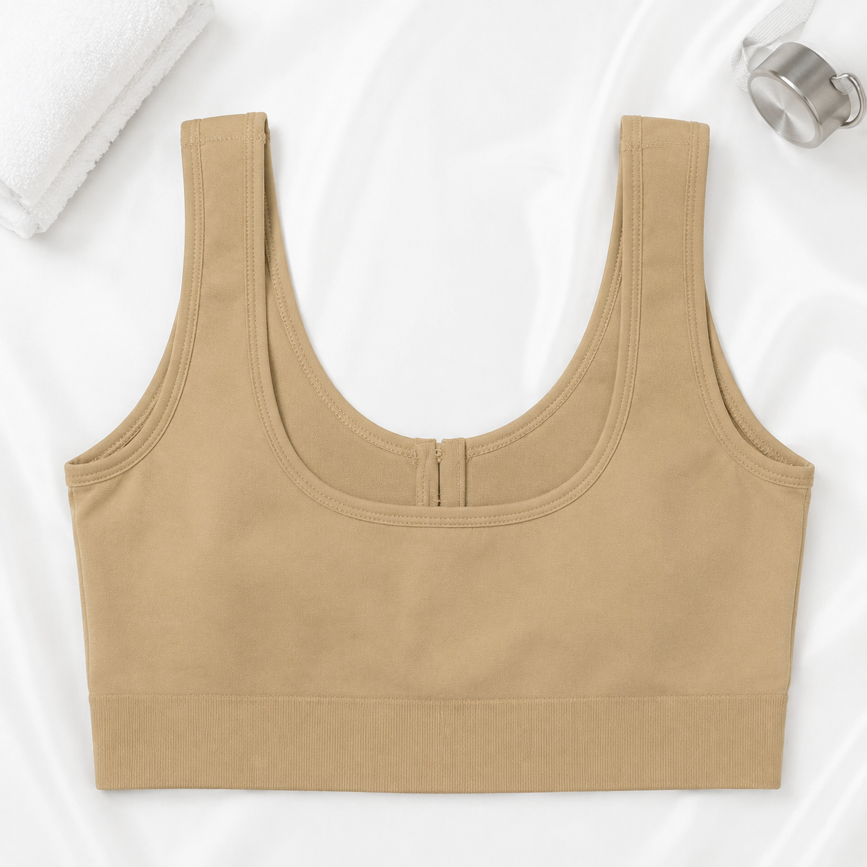 Seamless Front Zip Wireless Bra – Racerback Comfort Fit