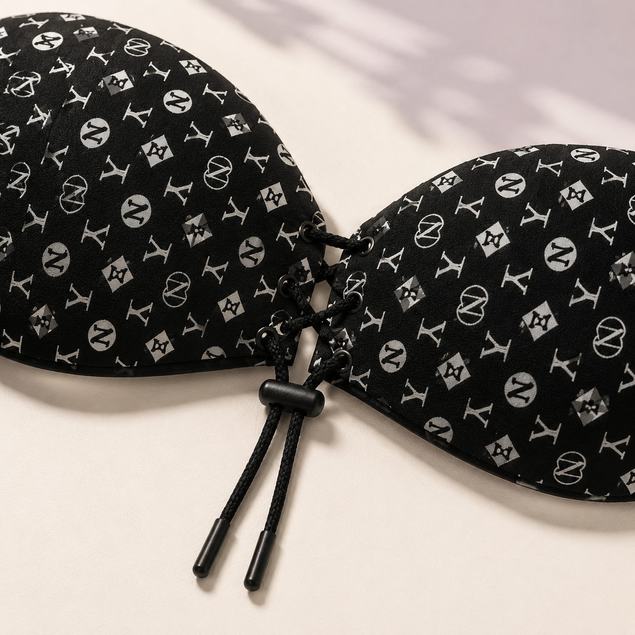 INUNDER LaceCinch Noir Strapless Adhesive Bra – Front-Lace Push-Up