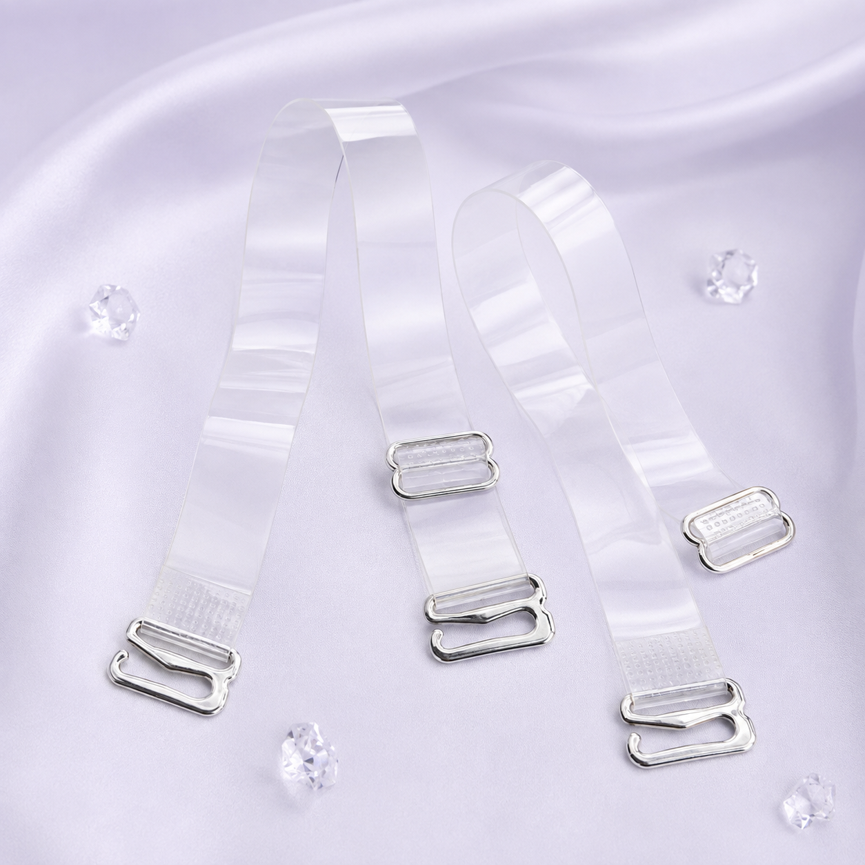 INUNDER ClearFit Invisible Bra Straps – Adjustable Transparent Pair