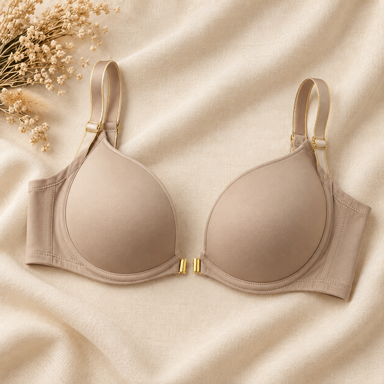INUNDER EasyLift Front-Open Push-Up Bra – Smooth Padded Support