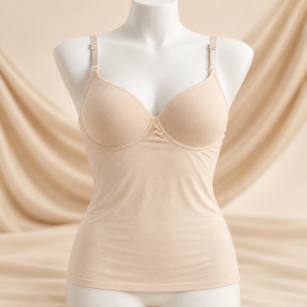 INUNDER SoftForm Padded Camisole – Built-In Bra Everyday Support Top