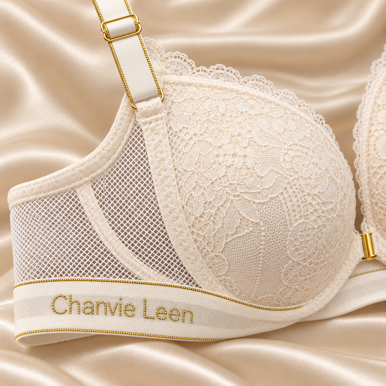 INUNDER LaceLift Front-Open Push-Up Bra – Padded Lace & Mesh Support