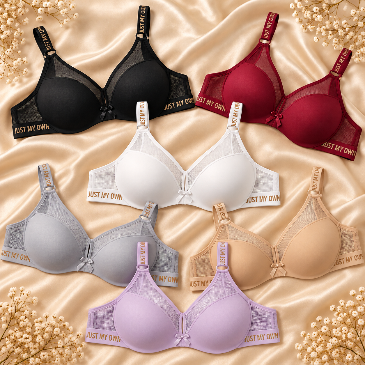 INUNDER AirMesh Comfort Bra – Smooth Padded Cups & Breathable Support