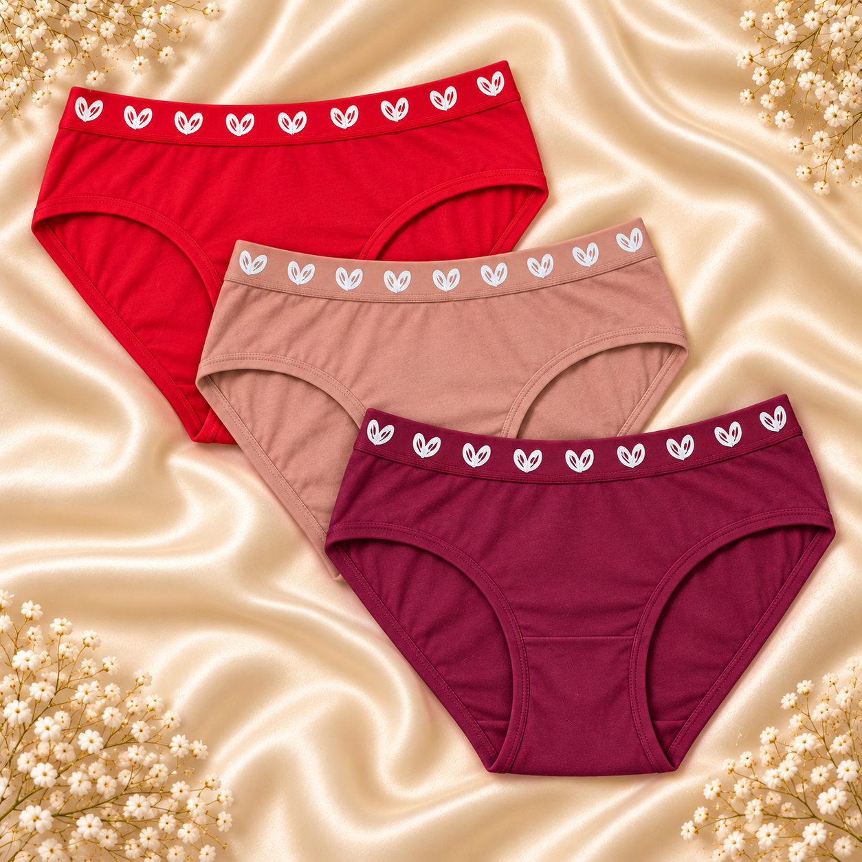 INUNDER (Set of 2) EverydaySoft Cotton Panties – Comfortable Logo Waistband