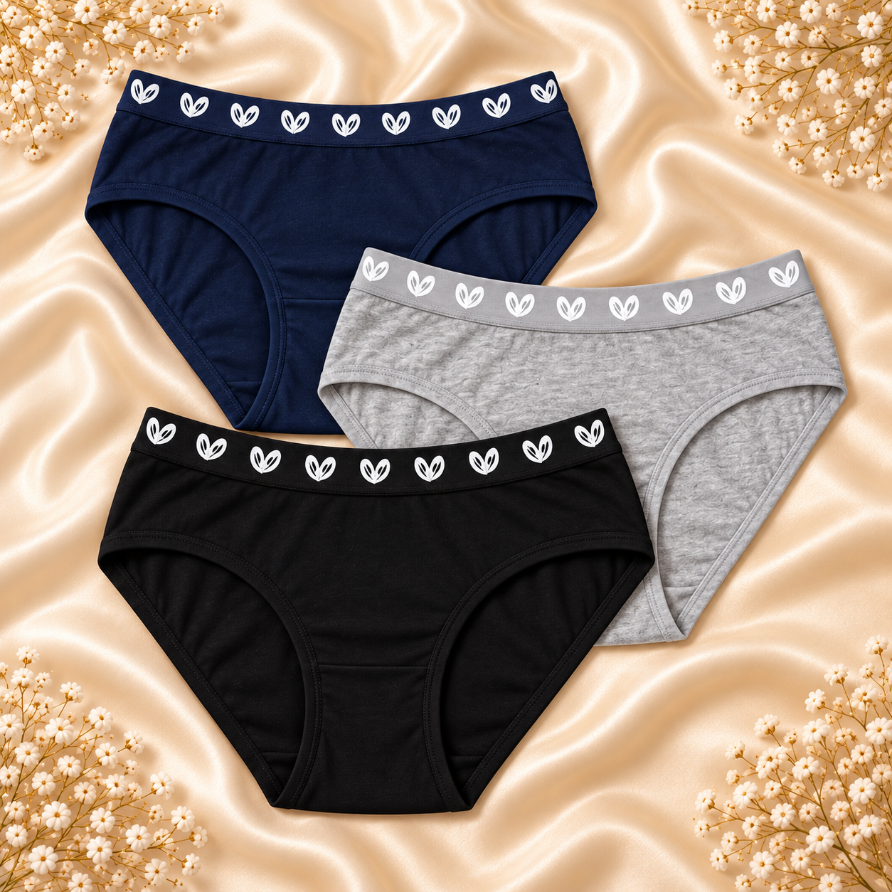 INUNDER (Set of 2) EverydaySoft Cotton Panties – Comfortable Logo Waistband