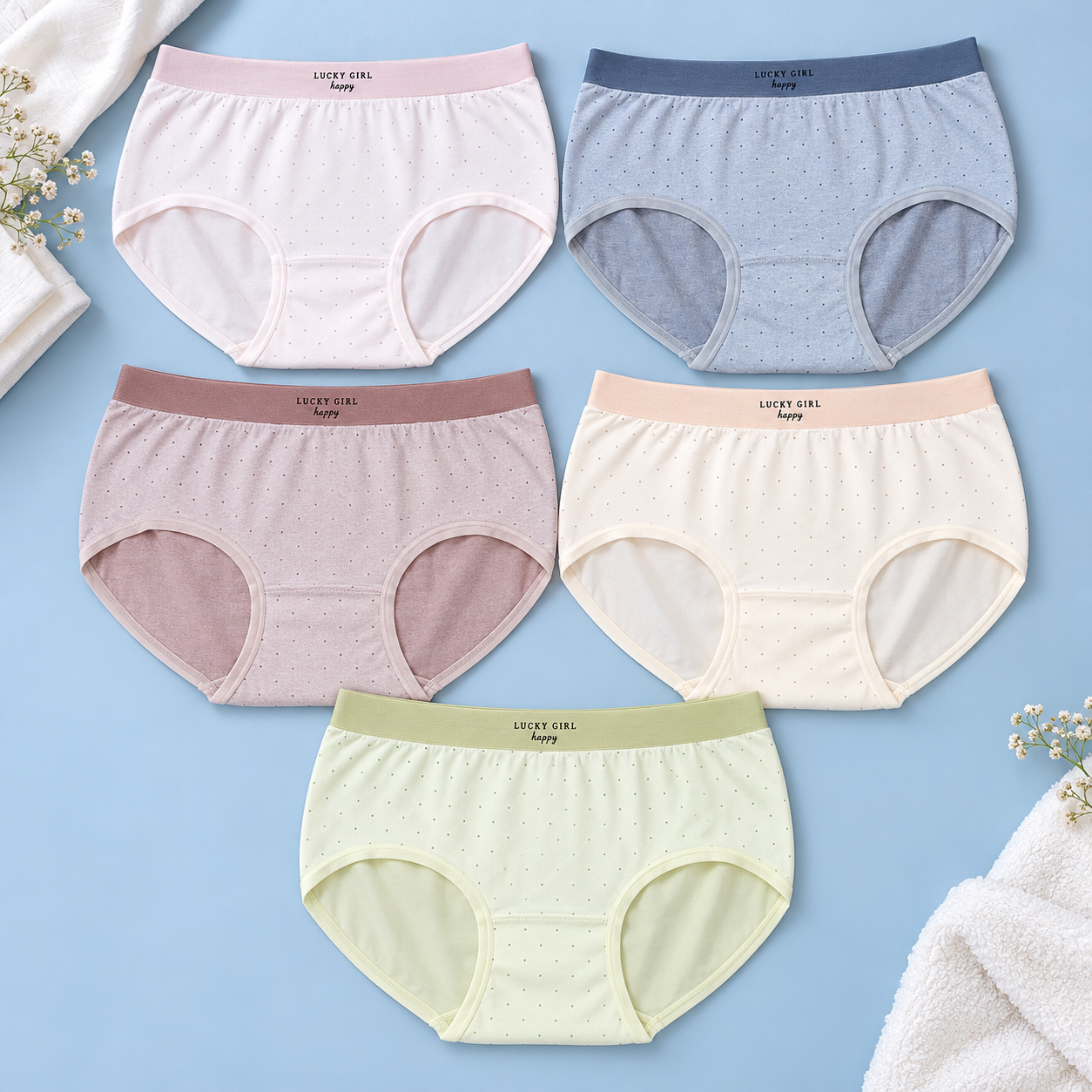 Imported Pack of 2 Lucky Girl Dotted Panties