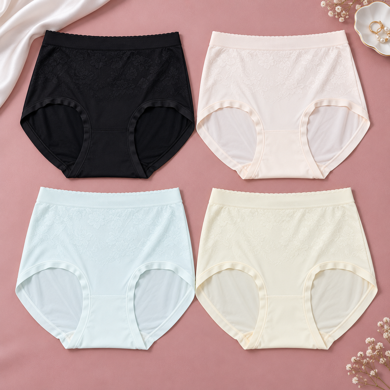Imported Pack of 2 Plain Textured Panties