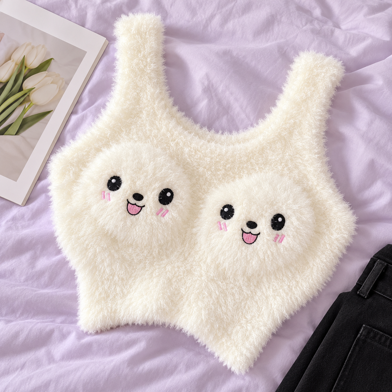 Cute & Cozy Fluffy Crop Top