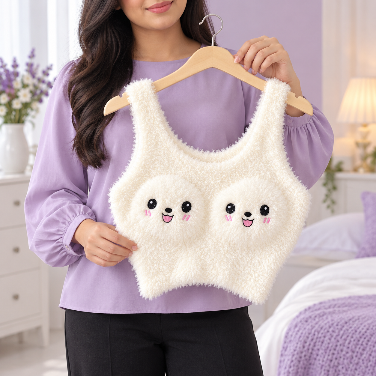 Cute & Cozy Fluffy Crop Top