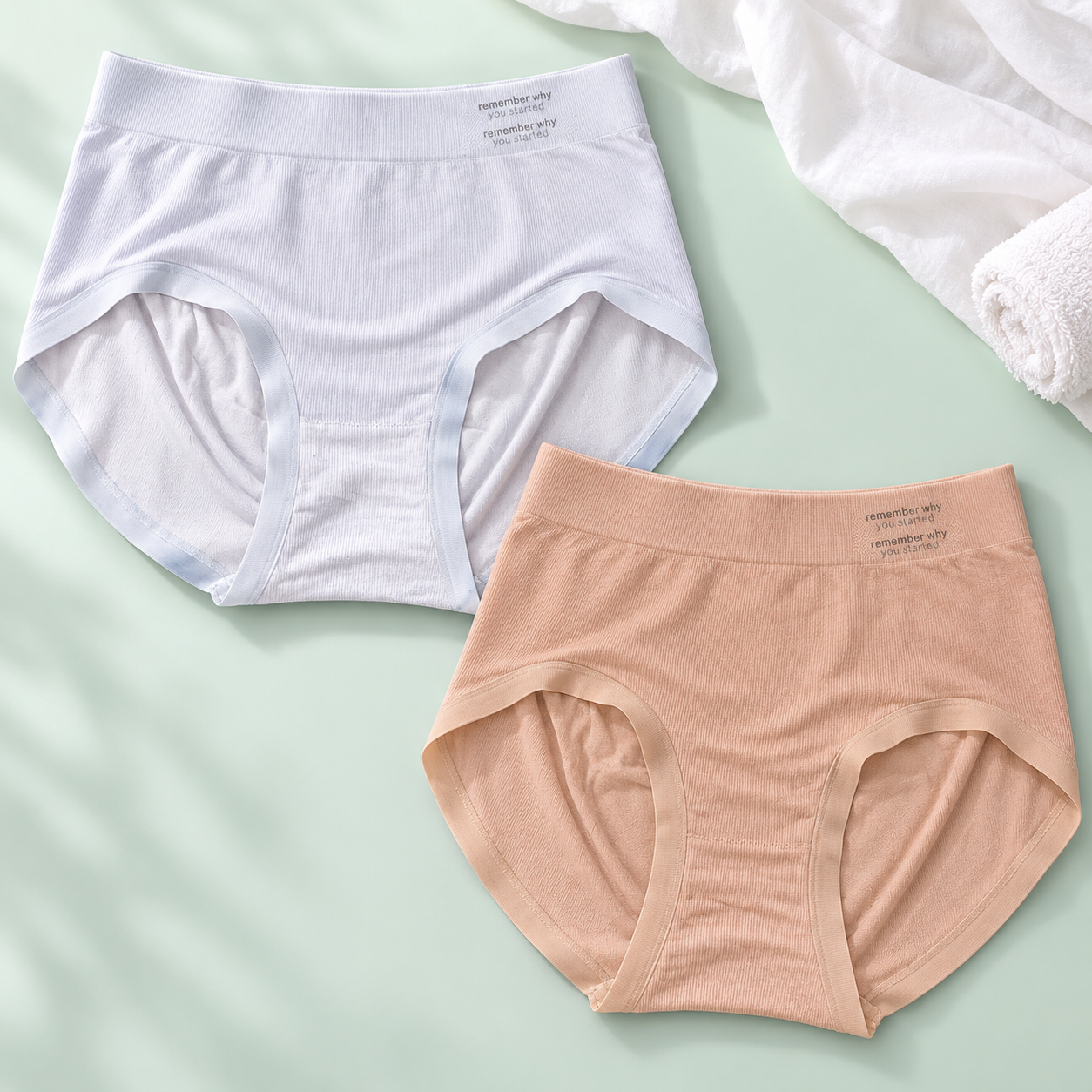 Imported Pack of 2 High-Waist Plain Panties