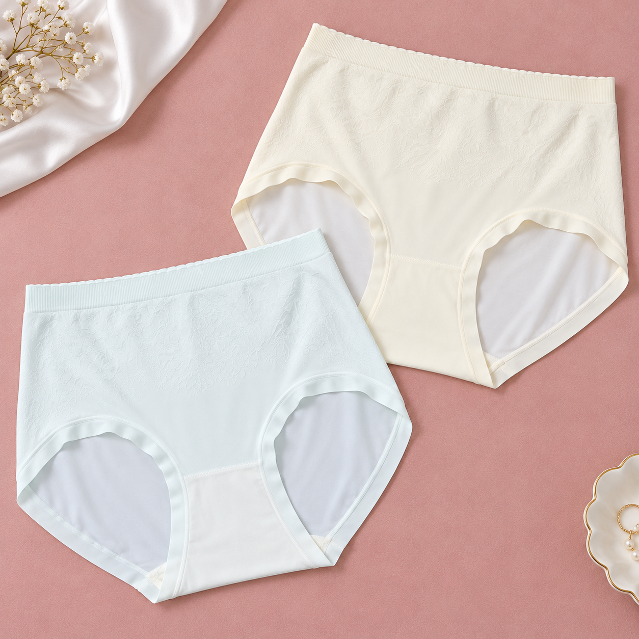 Imported Pack of 2 Plain Textured Panties