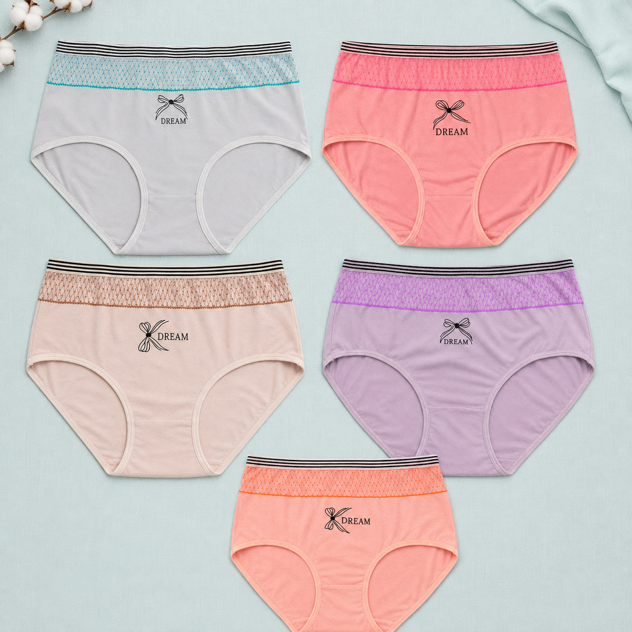 (Set of 3) Reve DREAM Net-Band High-Waist Panty